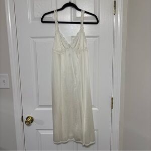 Vintage White Slip Dress Lace Detail Size Small/ Medium